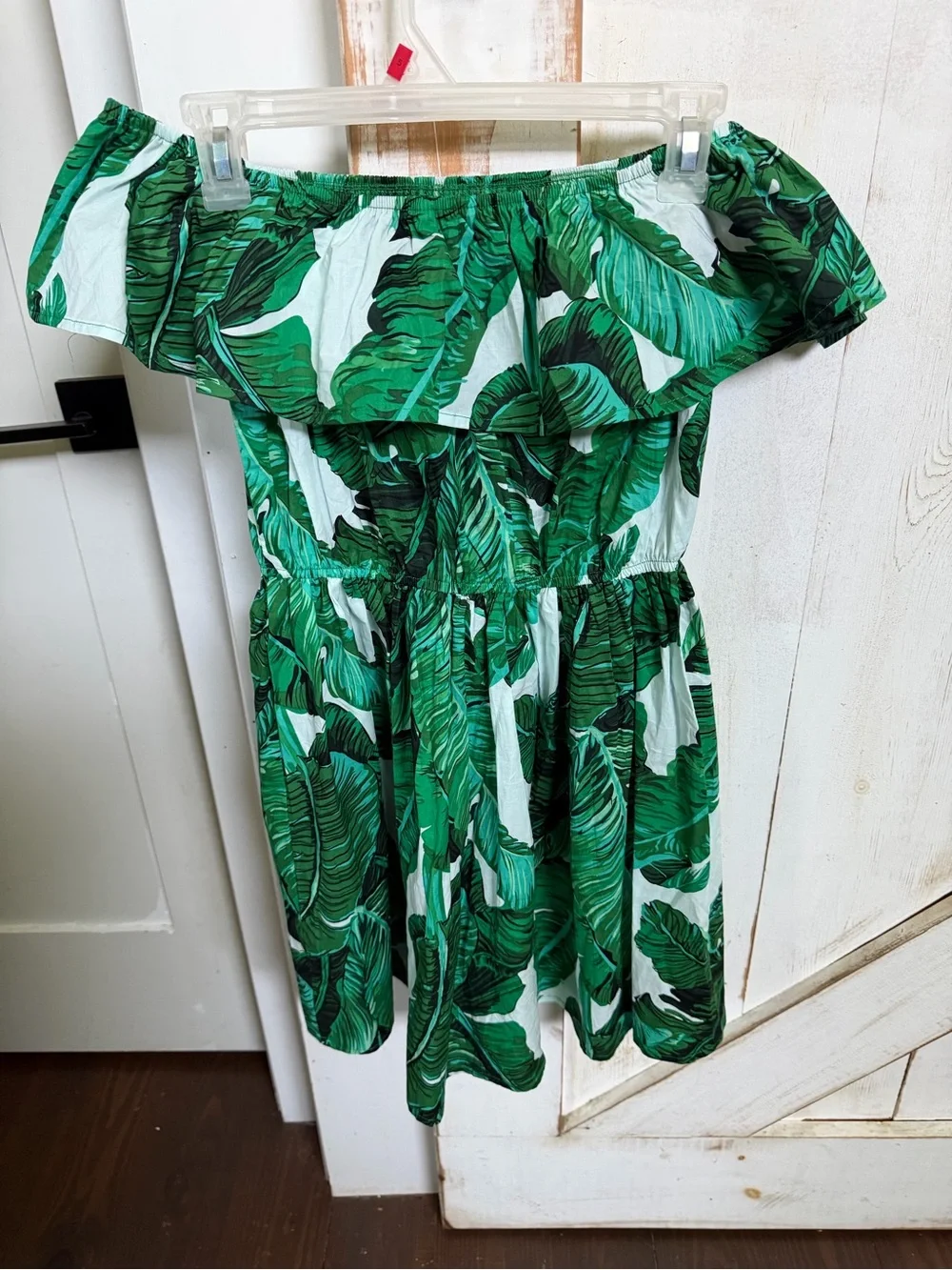SHEIN Green Tropical Leaf Ruffle Skirted Bottoms 0403